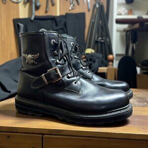 Harley-Davidson Black Leather Motorcycle Boots Lug Sole Mens Size 13